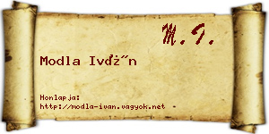 Modla Iván névjegykártya